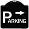 Signmission Parking with Arrow Pointing Right Heavy-Gauge Aluminum Architectural Sign, 18" x 18", BW-1818-24518 A-DES-BW-1818-24518 - alternate 1